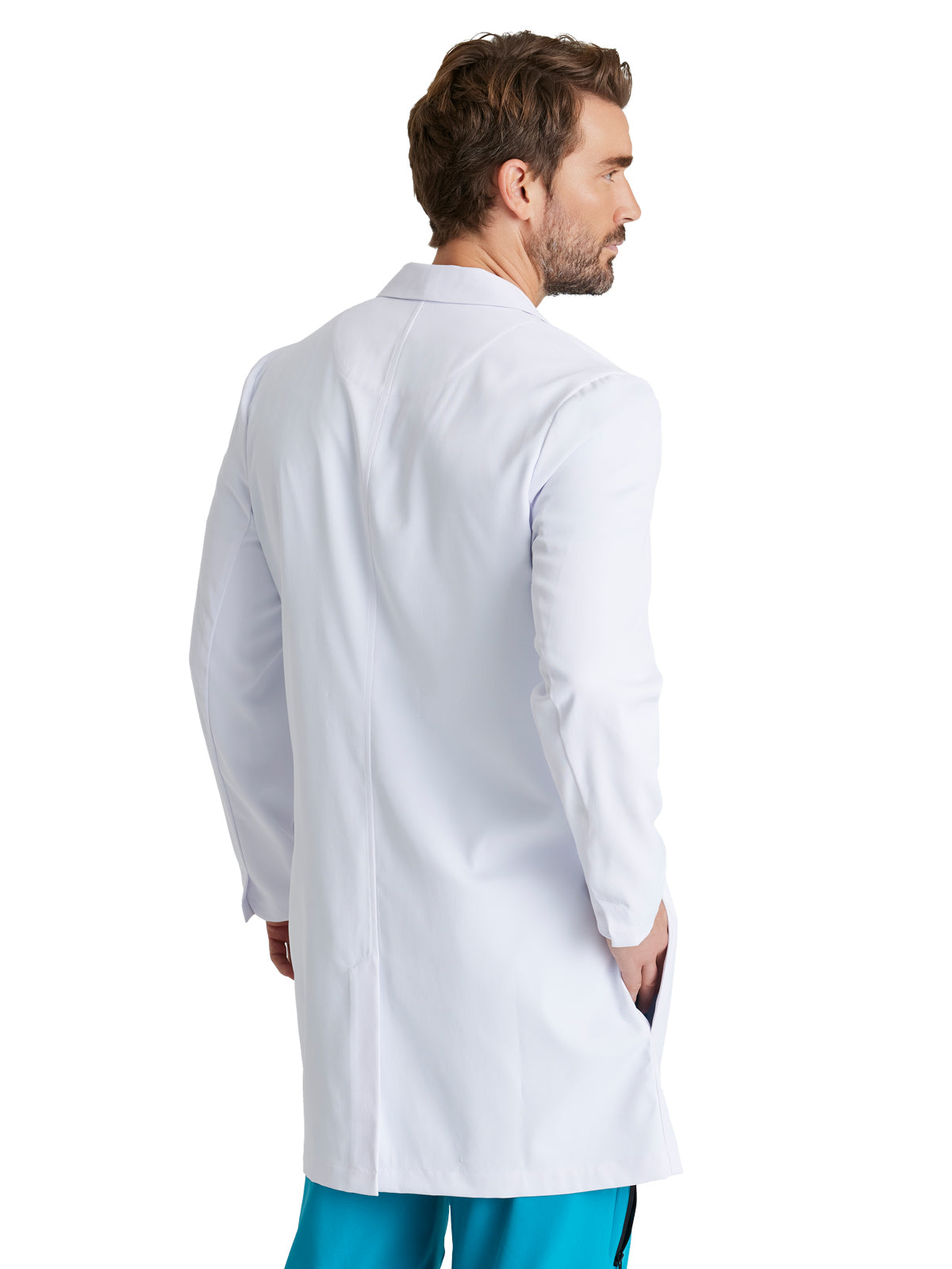 Men's 38" 3 Button Verse Lab Coat - BRC965 - White