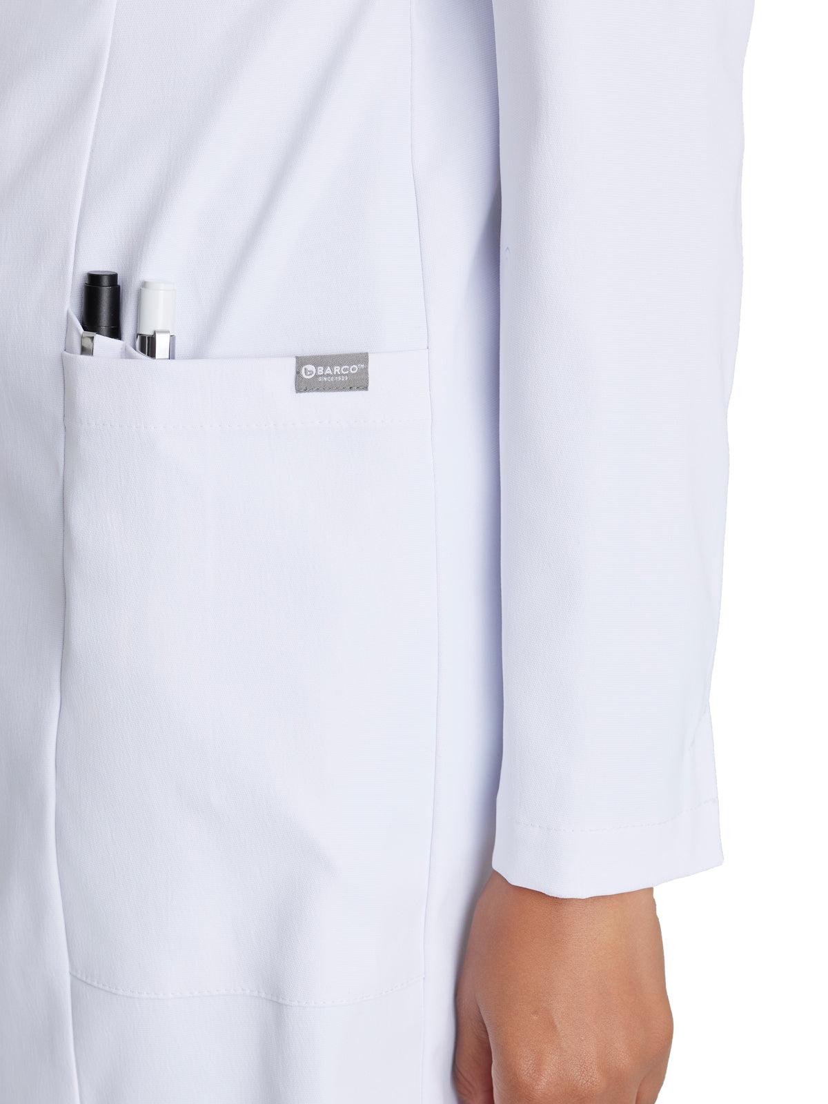 Women's 3 Pocket 35" 3 Button Grace Lab Coat - BRC966 - White