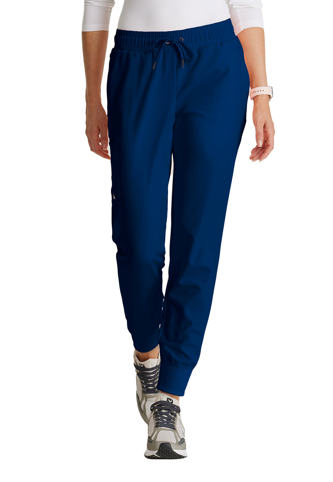 Women's Five-Pocket Rib Knit Cuff Union Jogger Scrub Pant - BUP647 - Indigo (Navy)