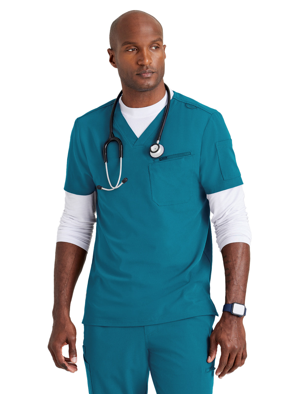 Men's Three-Pocket V-Neck Rally Scrub Top - BUT153 - Bahama