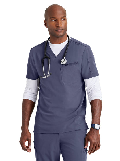 Men's Classic V-Neck Top - BUT153 - Steel