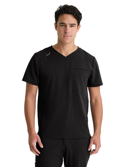 Men's Three-Pocket Phoenix V-Neck Top - GRGT314 - Black