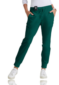 Women's Five-Pocket Mid-Rise Kira Jogger Scrub Pant - GRP534 - Hunter Green