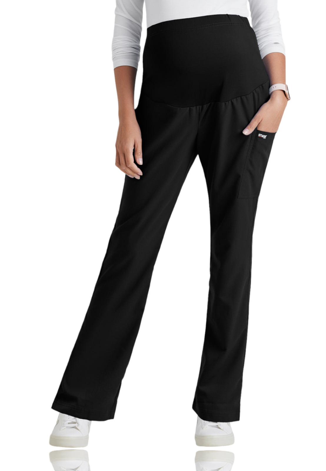 Women's One-Pocket Lilah Maternity Scrub Pant - GRP560 - Black