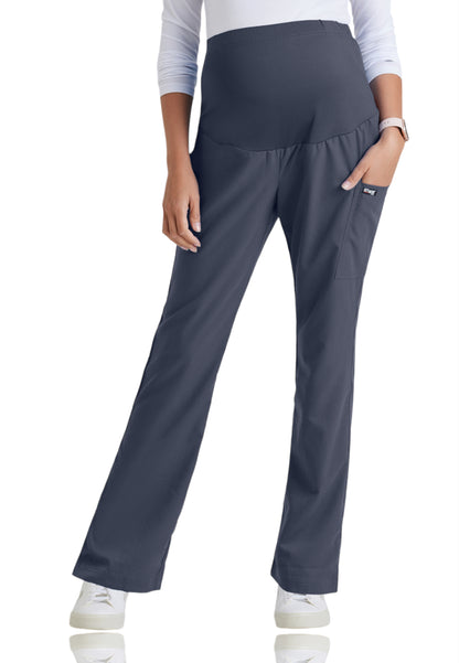 Women's One-Pocket Lilah Maternity Scrub Pant - GRP560 - Steel