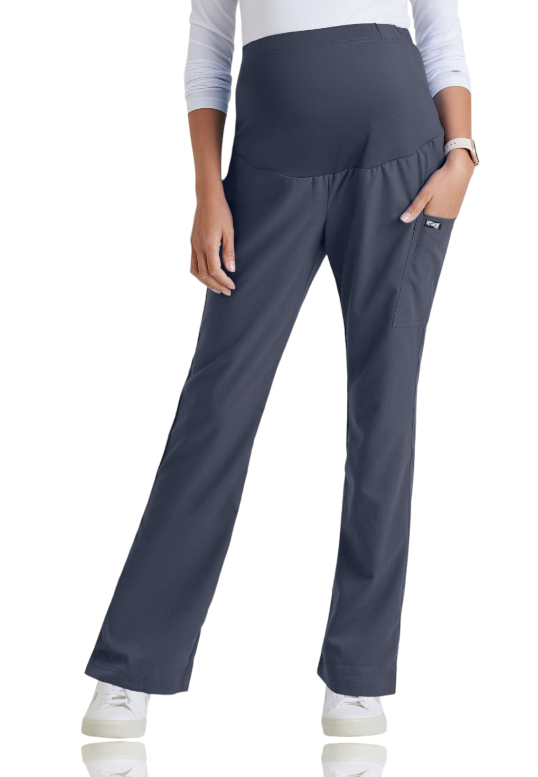 Women's One-Pocket Lilah Maternity Scrub Pant - GRP560 - Steel