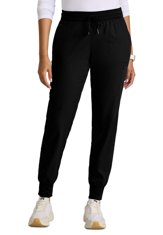 Women's Six-Pocket Finley Jogger Scrub Pant - GRP689 - Black