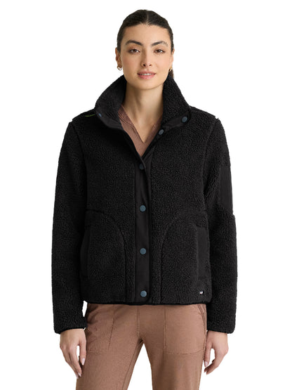 Women's Three-Pocket Sherpa Carol Jacket - GRSJ941 - Black