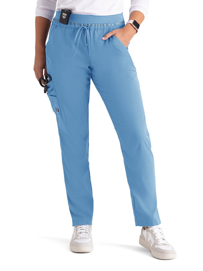 Women's Seven-Pocket Serena Scrub Pant - GRSP526 - Ciel Blue