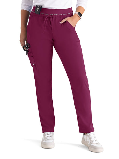 Women's Seven-Pocket Serena Scrub Pant - GRSP526 - Wine