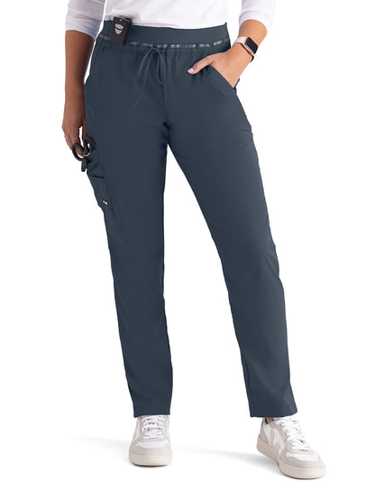 Women's Seven-Pocket Serena Scrub Pant - GRSP526 - Steel
