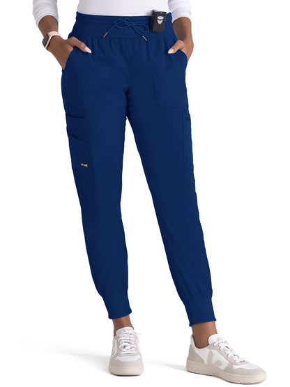 Women's Seven-Pocket Carly Jogger Scrub Pant - GRSP527 - Indigo (Navy)