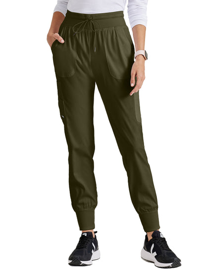 Women's Seven-Pocket Carly Jogger Scrub Pant - GRSP527 - Olive