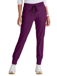 Women's Five-Pocket Eden Jogger Scrub Pant - GRSP537 - Wine
