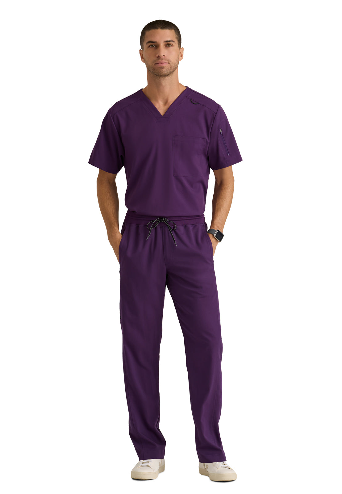 Men's 6 Pocket Straight Scrub Pant - GRSP617 - Eggplant