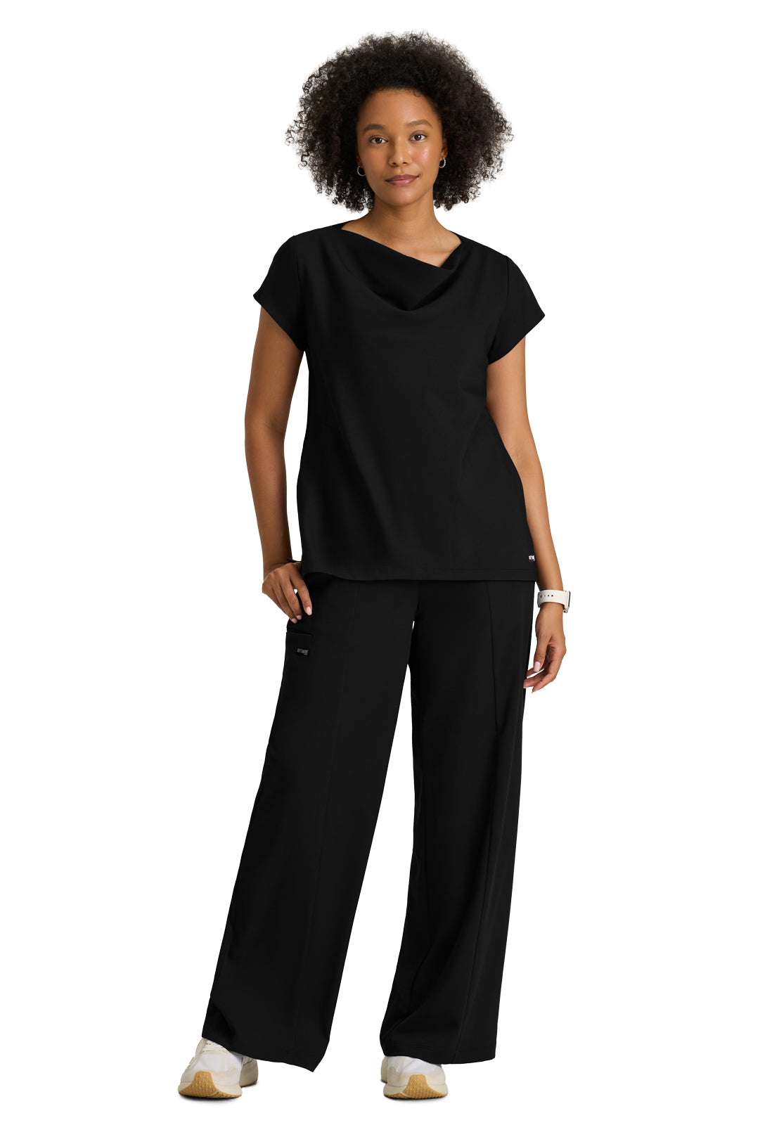 Five Pocket Elastic Waistband Emerson Scrub Pant - GRSP677 - Black