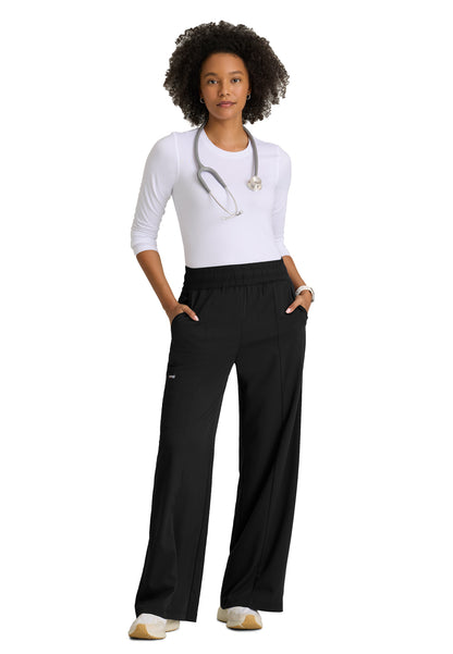 Five Pocket Elastic Waistband Emerson Scrub Pant - GRSP677 - Black