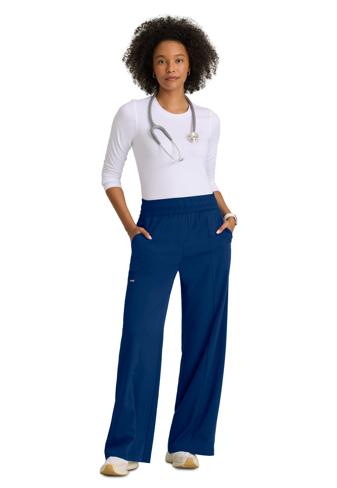 Five Pocket Elastic Waistband Emerson Scrub Pant - GRSP677 - Indigo (Navy)