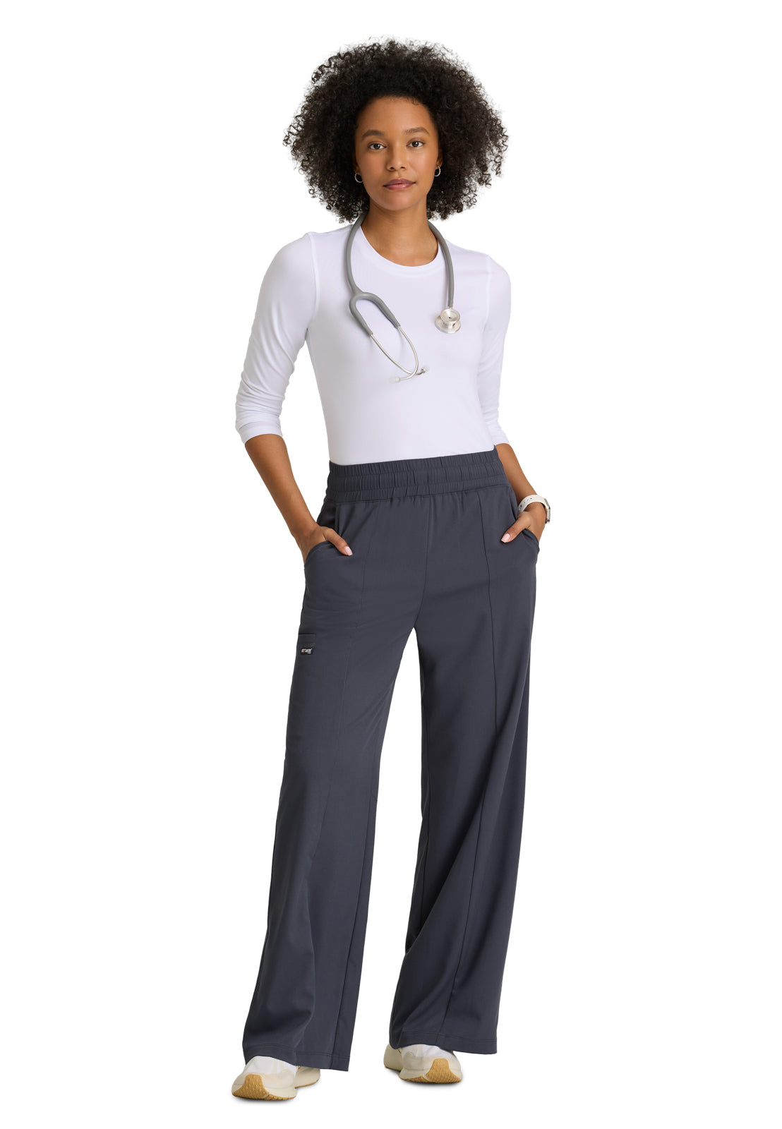 Five Pocket Elastic Waistband Emerson Scrub Pant - GRSP677 - Steel