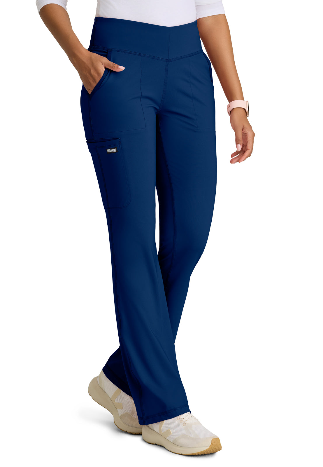 Women's Five Pocket V-Front Waistband Swift Pant - GRSP684 - Indigo (Navy)