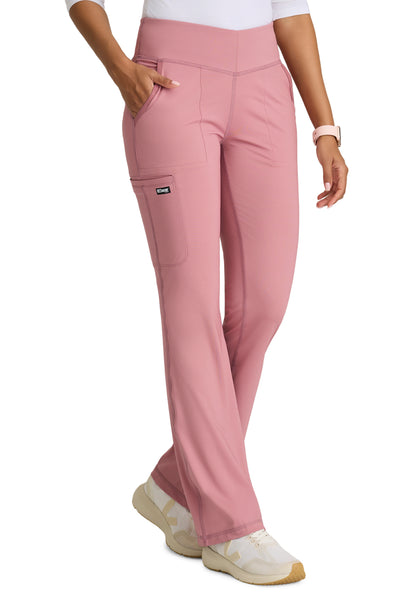 Women's Five Pocket V-Front Waistband Swift Pant - GRSP684 - Canyon Pink