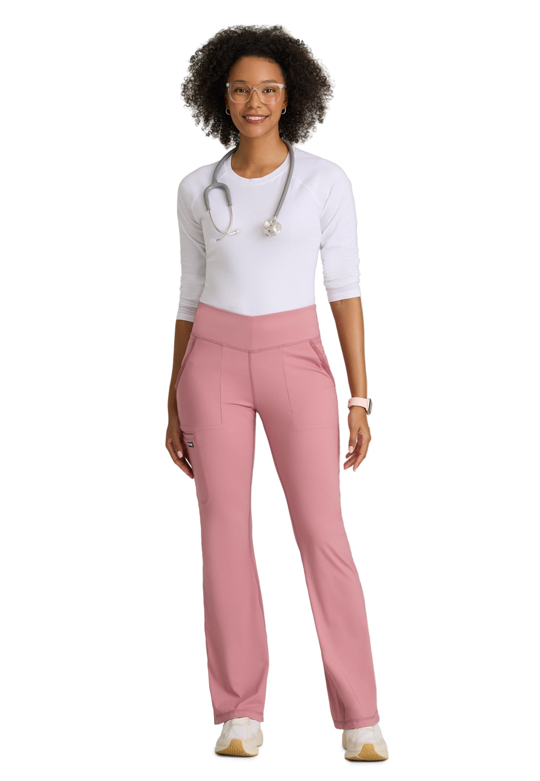 Five Pocket V-Front Waistband Swift Scrub Pant - GRSP684 - Canyon Pink