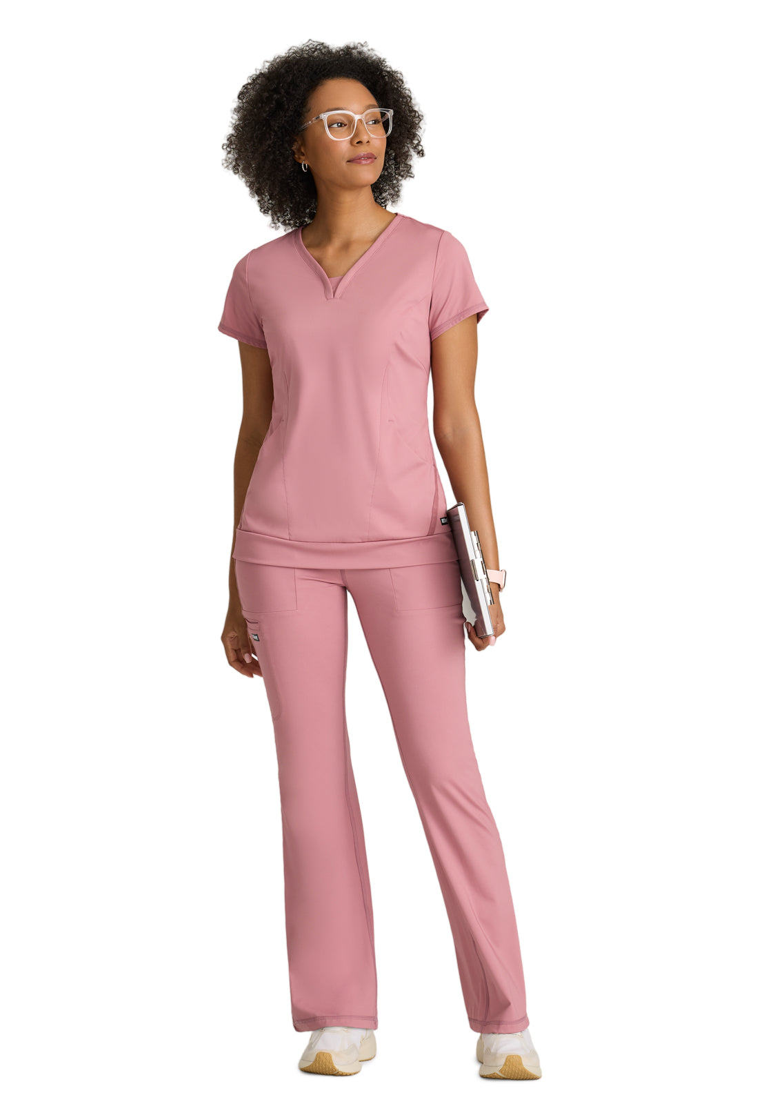 Five Pocket V-Front Waistband Swift Scrub Pant - GRSP684 - Canyon Pink