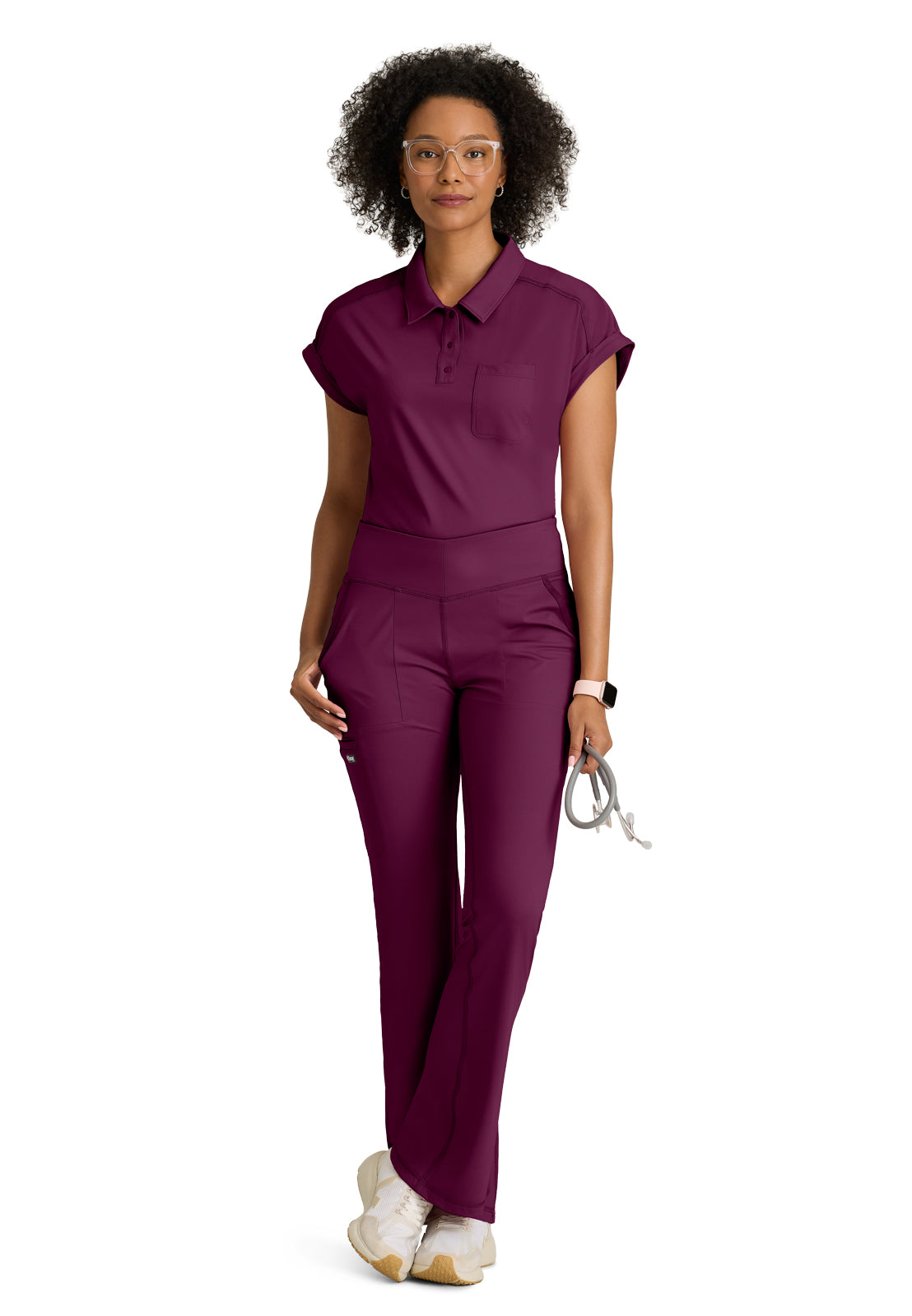 Five Pocket V-Front Waistband Swift Pant - GRSP684 - Wine