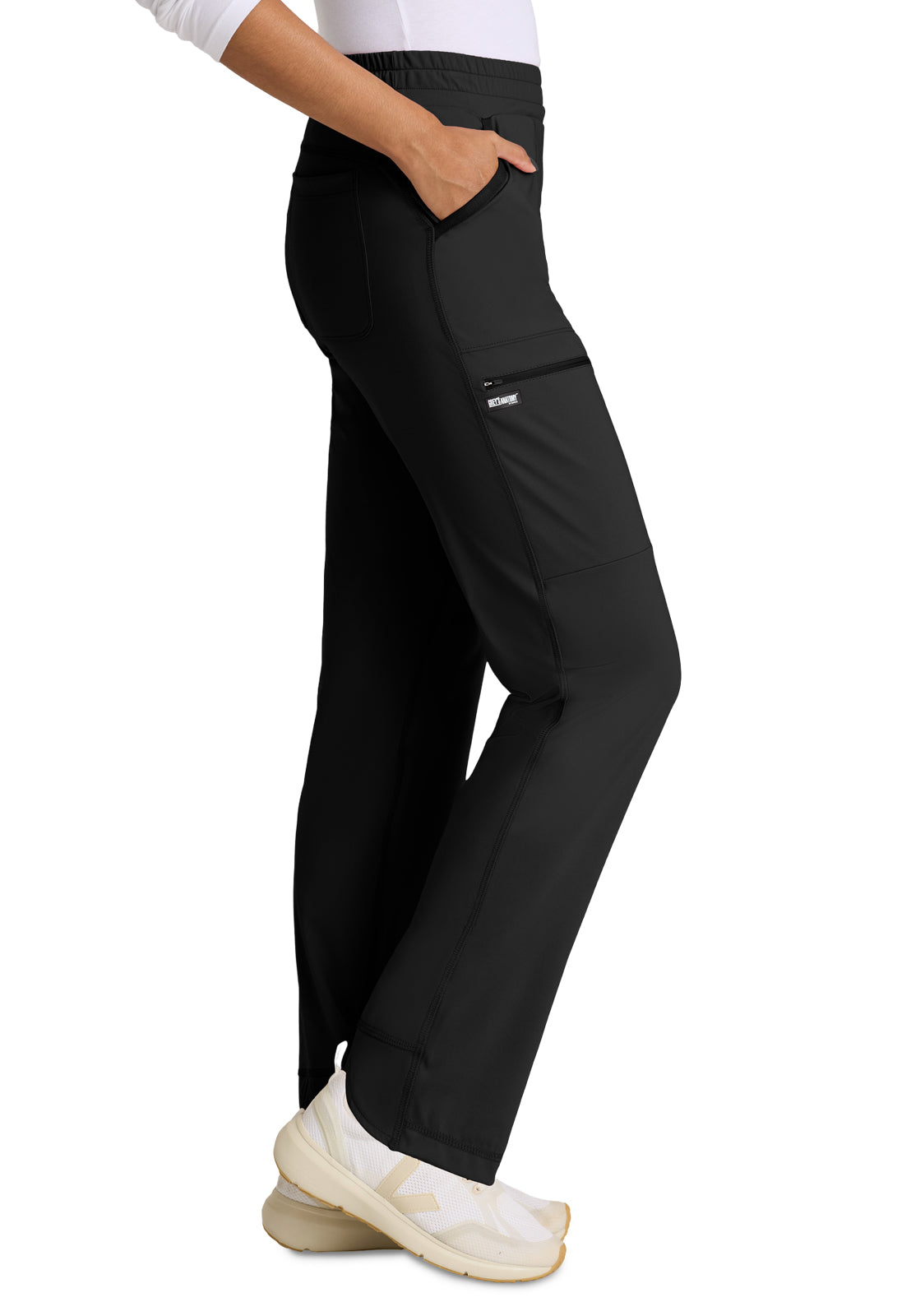 Six Pocket Drawcord Momentum Scrub Pant - GRSP685 - Black