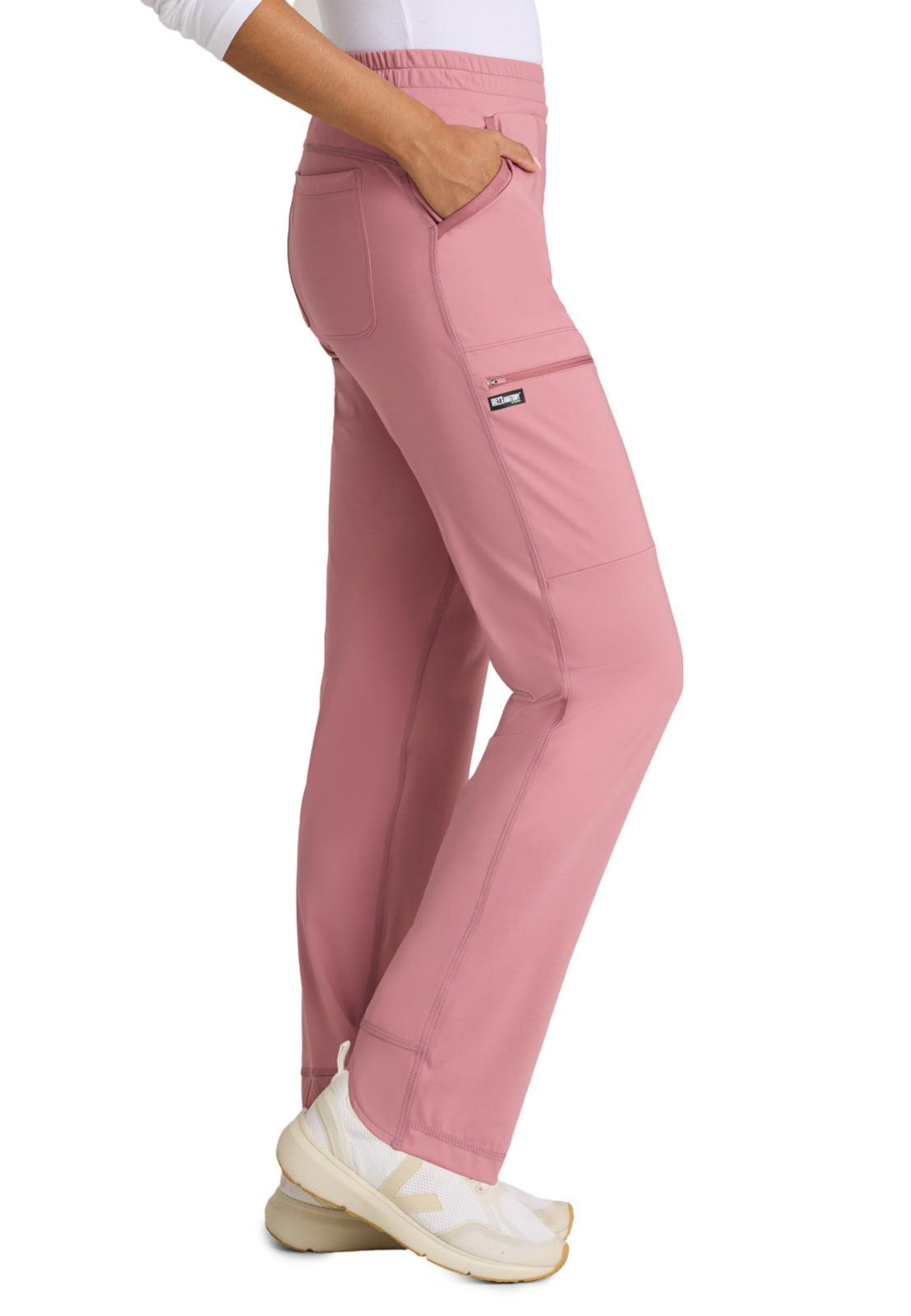 Six Pocket Drawcord Momentum Scrub Pant - GRSP685 - Canyon Pink