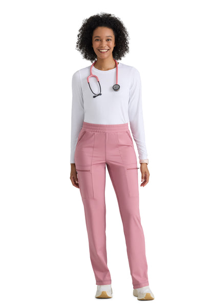 Six Pocket Drawcord Momentum Scrub Pant - GRSP685 - Canyon Pink