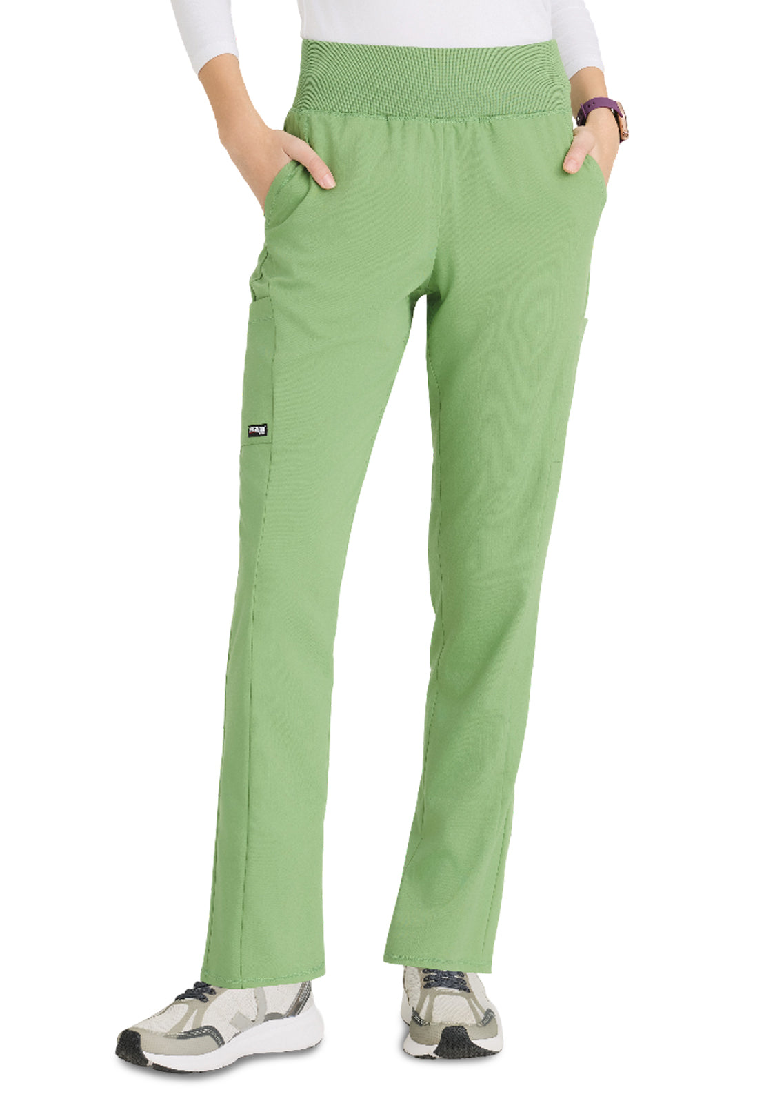 Women's  Six Pocket Rib Knit Waistband Renee Scrub Pant - GRSP692 - Sweet Basil