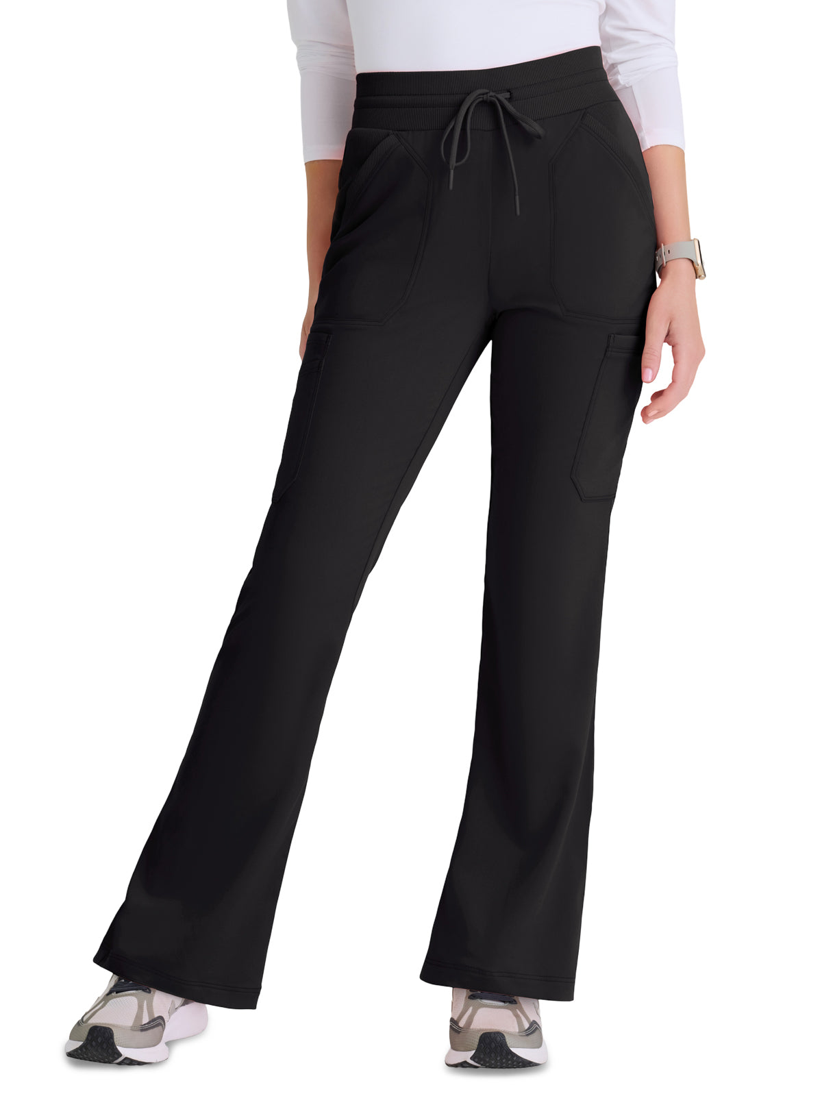 Women's Seven Pocket Drawstring Kristi Scrub Pant - GRSP722 - Black