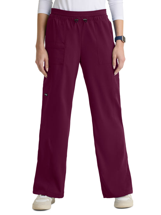Women's Seven-Pocket Jersey Knit Trim Nina Pant - GRSP747 - Wine