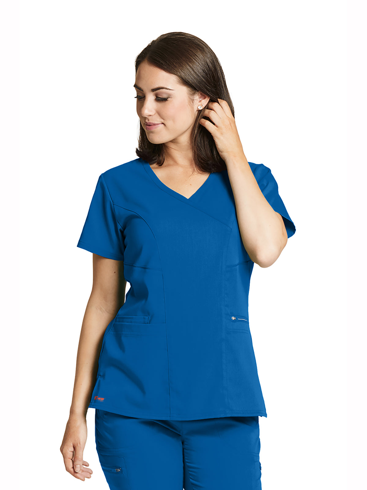Women's Three-Pocket V-Neck Kim Scrub Top - GRST001 - New Royal