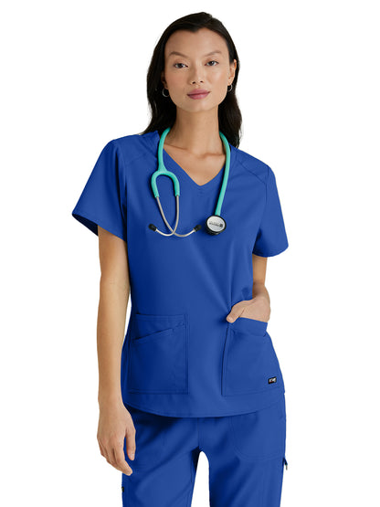 Women's Four-Pocket V-Neck Emma Scrub Top - GRST011 - Galaxy