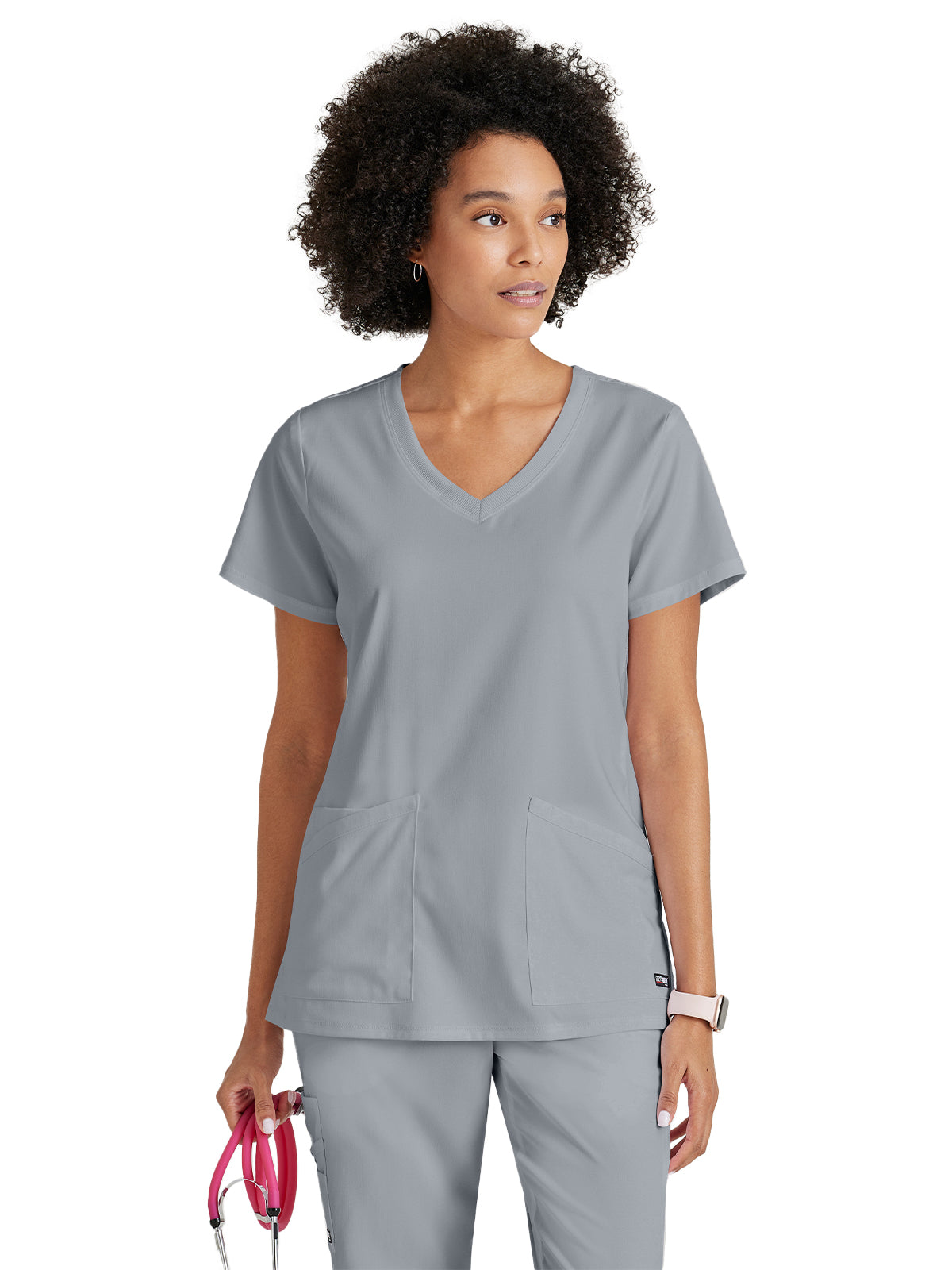 Women's Three-Pocket V-Neck Serena Scrub Top - GRST045 - Moonstruck
