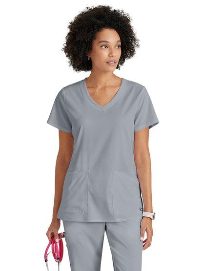 Women's Three-Pocket V-Neck Serena Scrub Top - GRST045 - Moonstruck