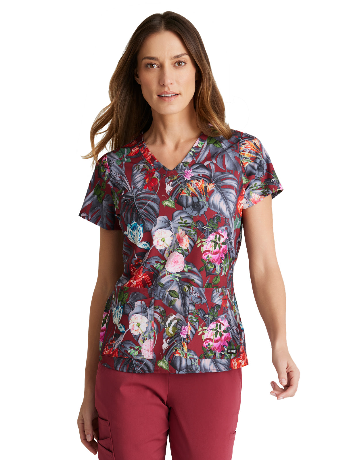 Women's Print Top - GRST154 - Palm Garden