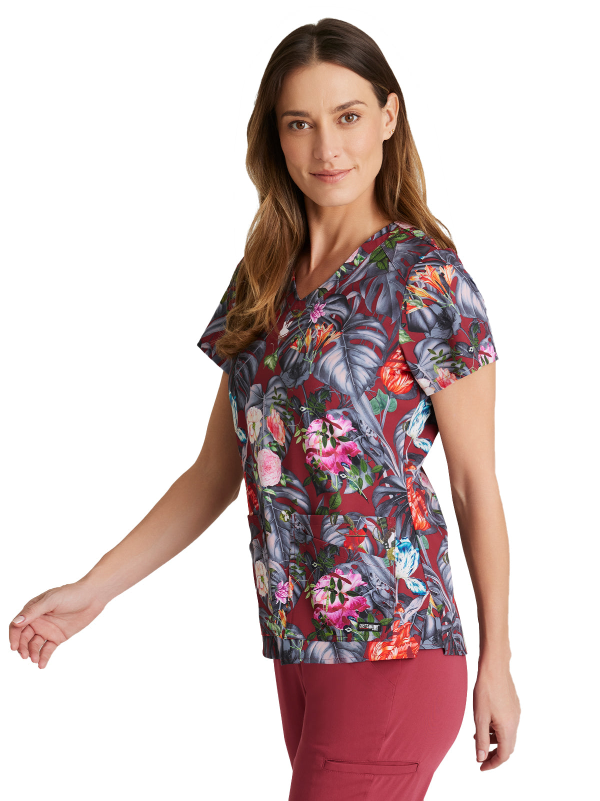 Women's Print Top - GRST154 - Palm Garden