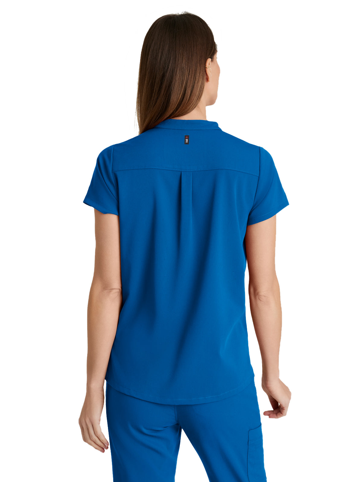 Women's 2 Pocket Banded Collar Avery Scrub Top - GRST230 - New Royal