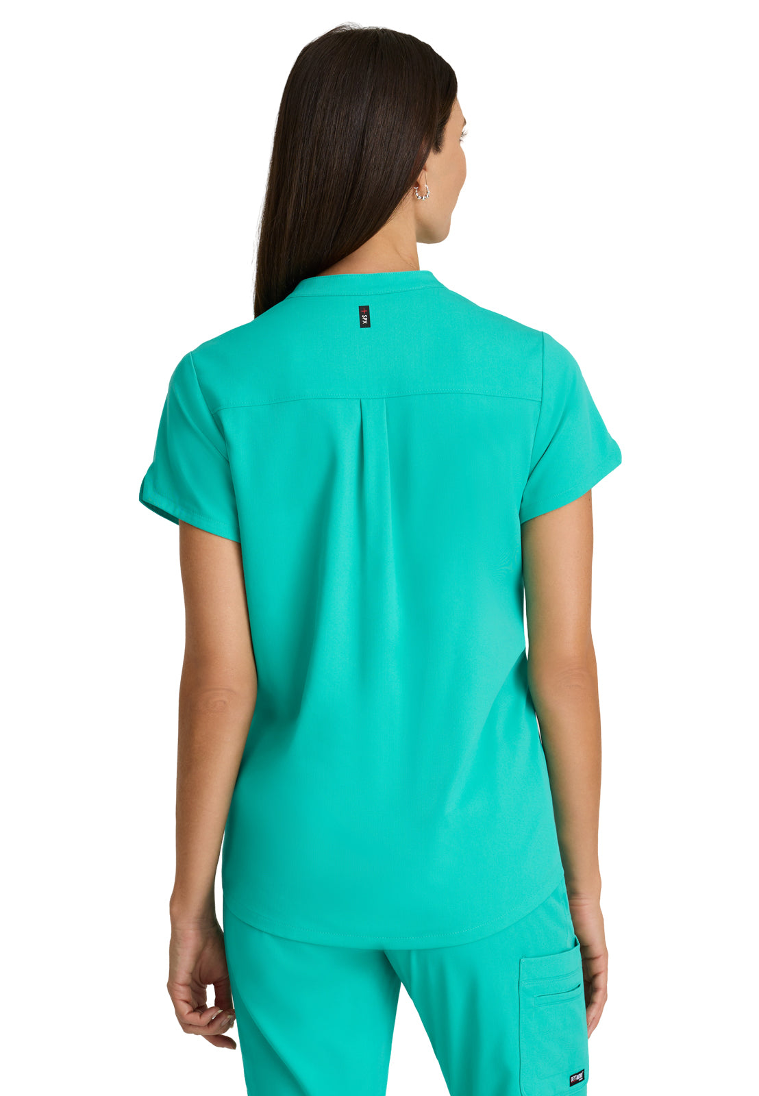 Women's 2 Pocket Banded Collar Avery Top - GRST230 - Alpine Aqua