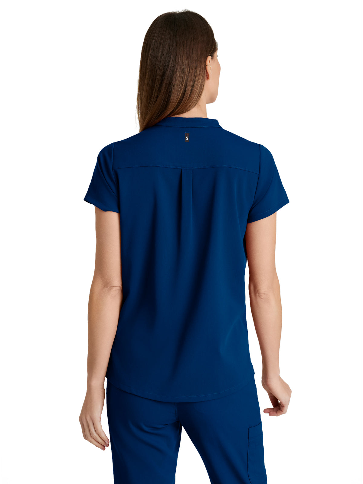 Women's 2 Pocket Banded Collar Avery Scrub Top - GRST230 - Indigo