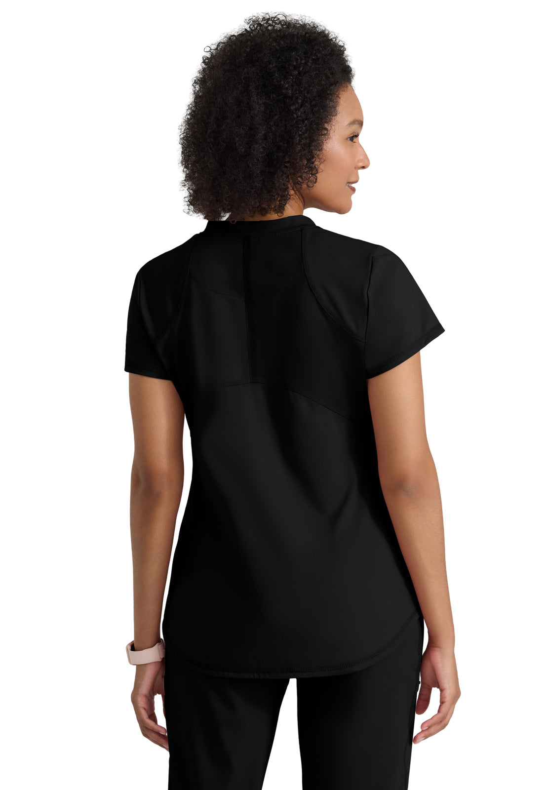 Two Pocket V-Neck Define Scrub Top - GRST249 - Black