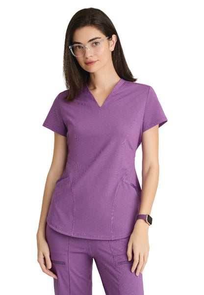 Women's Two Pocket V-Neck Define Top - GRST249 - Imperial Violet