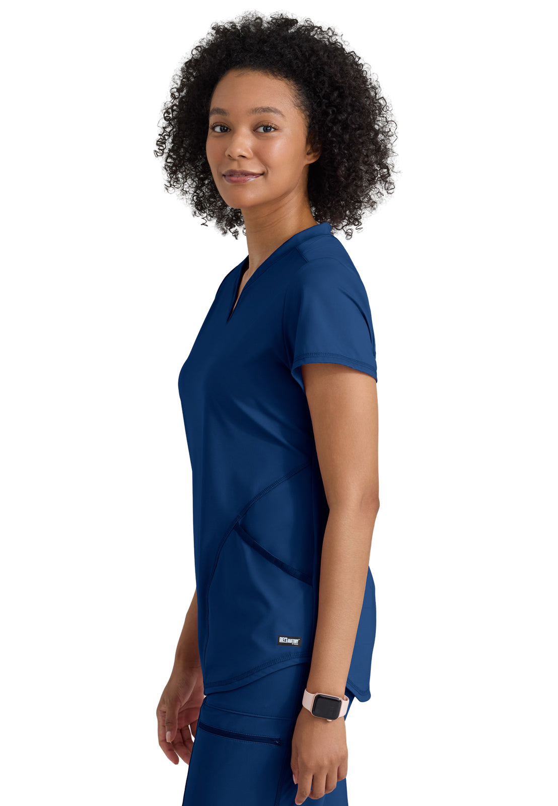 Two Pocket V-Neck Define Scrub Top - GRST249 - Indigo (Navy)