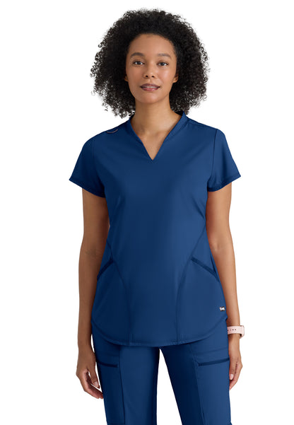 Two Pocket V-Neck Define Scrub Top - GRST249 - Indigo (Navy)