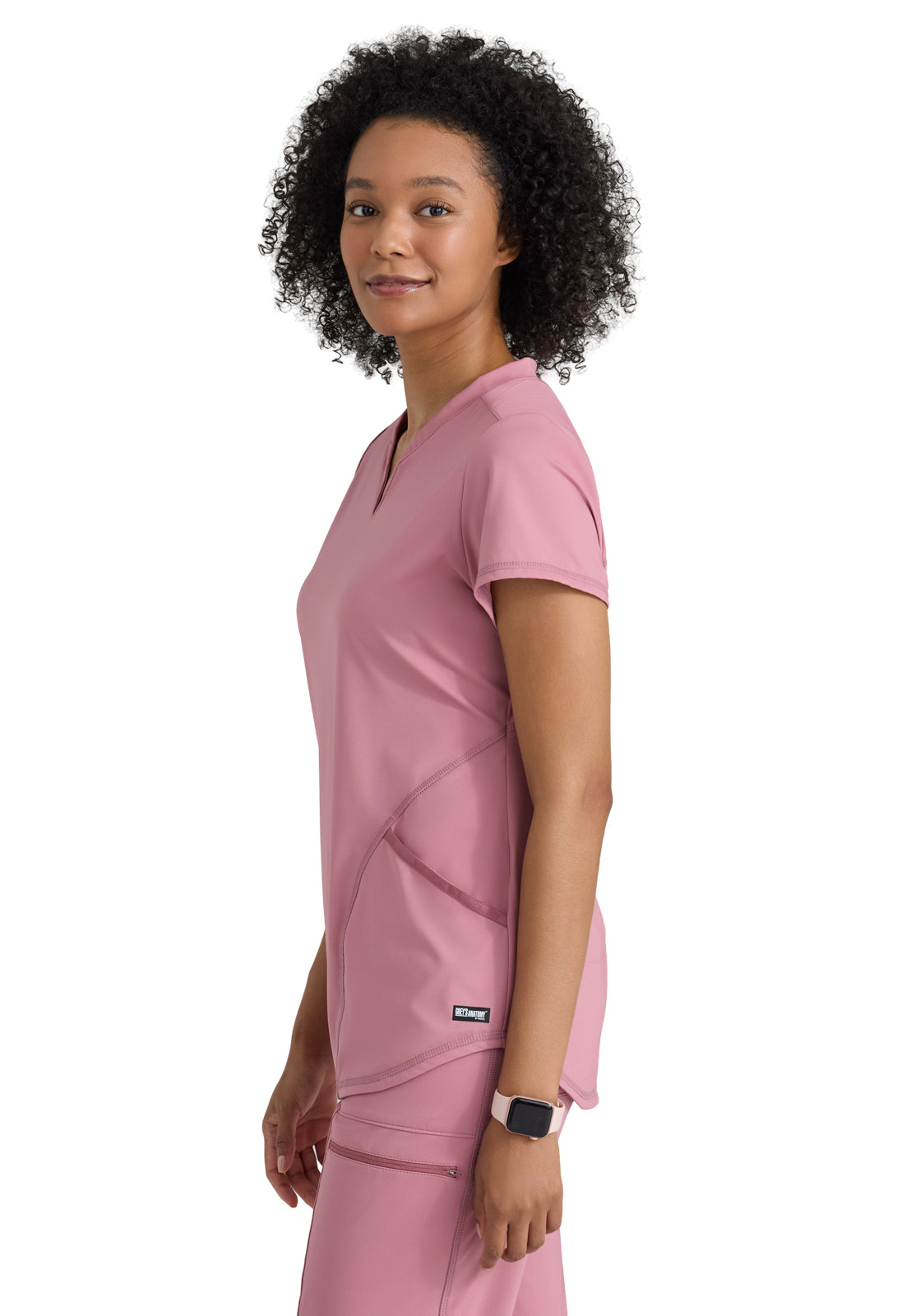 Two Pocket V-Neck Define Scrub Top - GRST249 - Canyon Pink