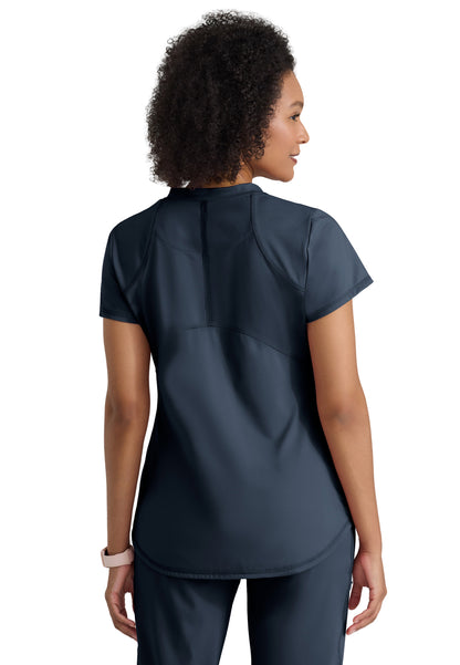 Two Pocket V-Neck Define Scrub Top - GRST249 - Steel