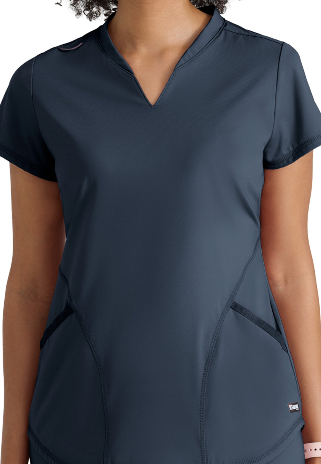 Two Pocket V-Neck Define Scrub Top - GRST249 - Steel